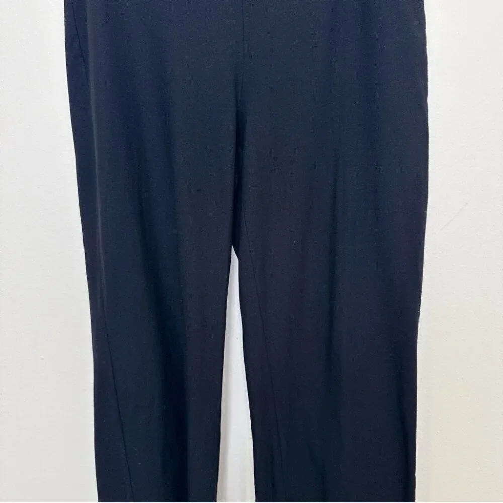 Eileen Fisher Womens Medium Pull On Ankle Pant In Black Made in USA - Picture 6 of 13